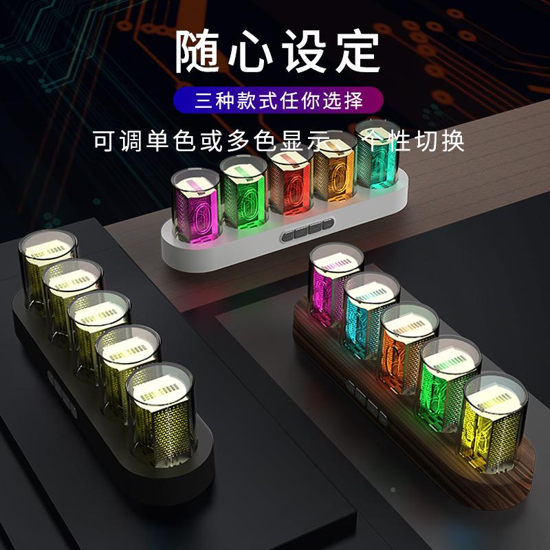 厂家直销新品RSPM钟GB时仿辉光管时钟创意ld电子数e字炫彩钟