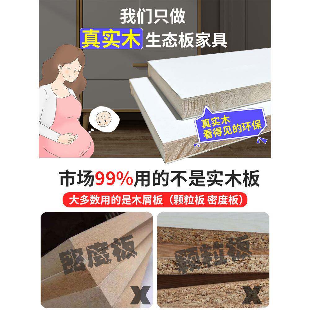 实木衣柜家用室约新款成人卧对开门简易组装简童柜子GHQ儿小户型