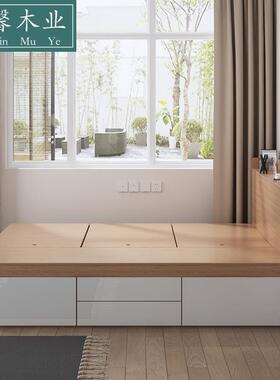 垒经济型家用DQE双人实简床1.8米现代约1.5米主卧床木储物床板式