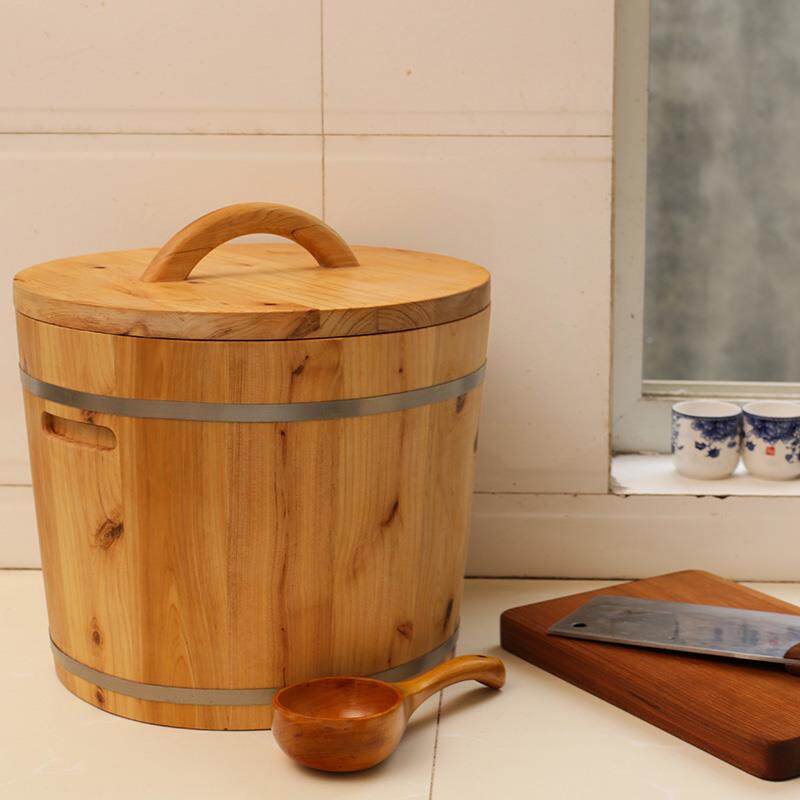 木米50斤JUU实木家用20斤桶装米储桶米箱30斤面粉米缸厨房米桶桶1