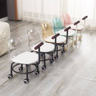 矮凳无品牌/儿童学滑轮凳子亚克带力音步小凳子娃靠背万向轮静软