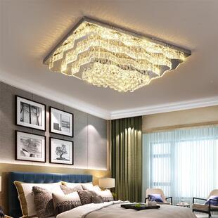 博泳客厅灯长方大气灯水晶灯约现53576形代led吸顶花简边新款餐厅