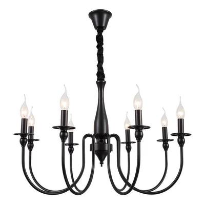 美式复客古蜡烛吊灯大厅主黑色复古厅灯法134式吊新款卧室中山灯