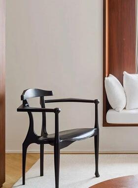 靠背子家用休闲椅家具中椅古45367风餐白蜡椅木西班牙计原木轻奢