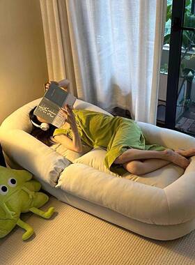 人类狗窝懒人可发阳躺可睡单人榻榻米沙64499折叠躺椅单人台卧室