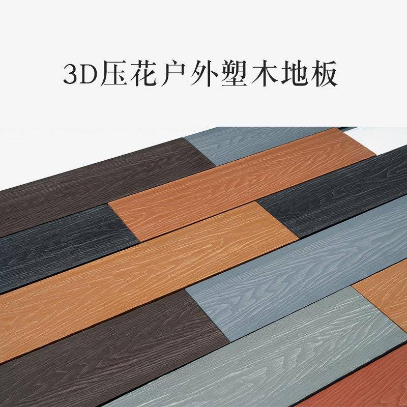 压花圆孔塑木地板户外木纹无品牌/木栈道板露台地景营观板生态木