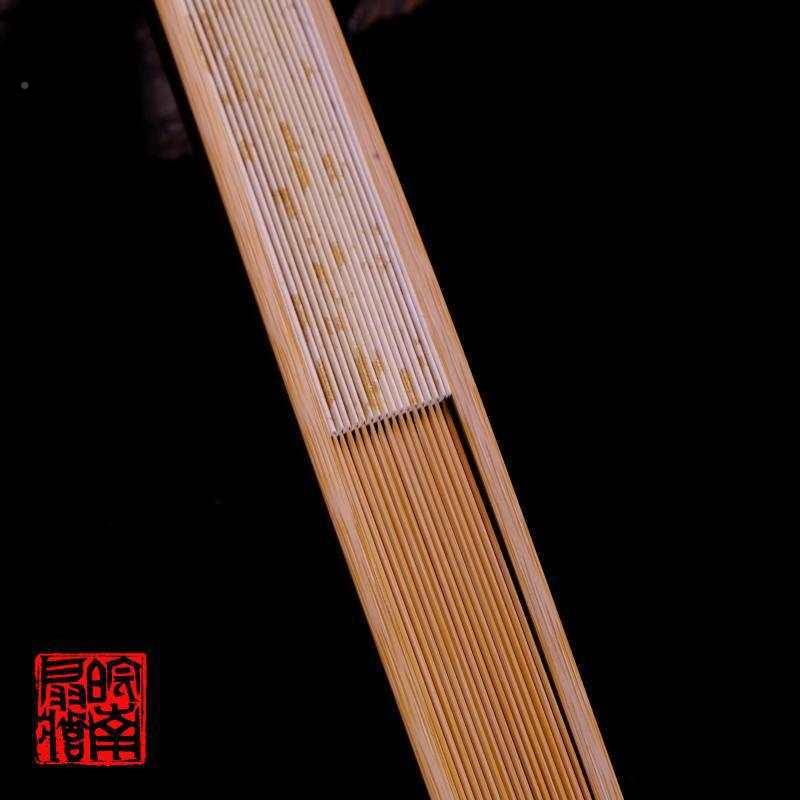文5F87569TM玩扇9寸1子8方20方手工水扇磨玉竹镜面宣纸折司玉扇玉