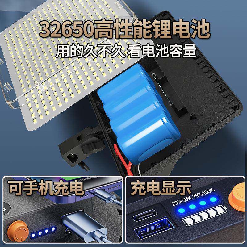 充电光投灯支架杆48v60大档摆排摊夜用白光双排高亮夜市楼v见描述