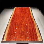 木大实JUE板巴花黑檀办公桌议桌原木简约餐桌老板会桌奥坎书茶桌