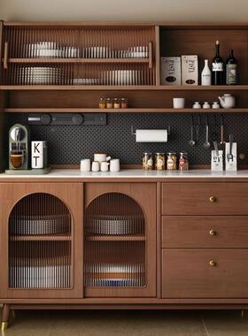 0漫市家具边榆木实木板餐厅通用柜子白色2柜25新款网红靠墙柜餐奶