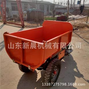 323小型工地车电动灰斗拉砖拉翻沙汽油输运车手推工程自卸斗车