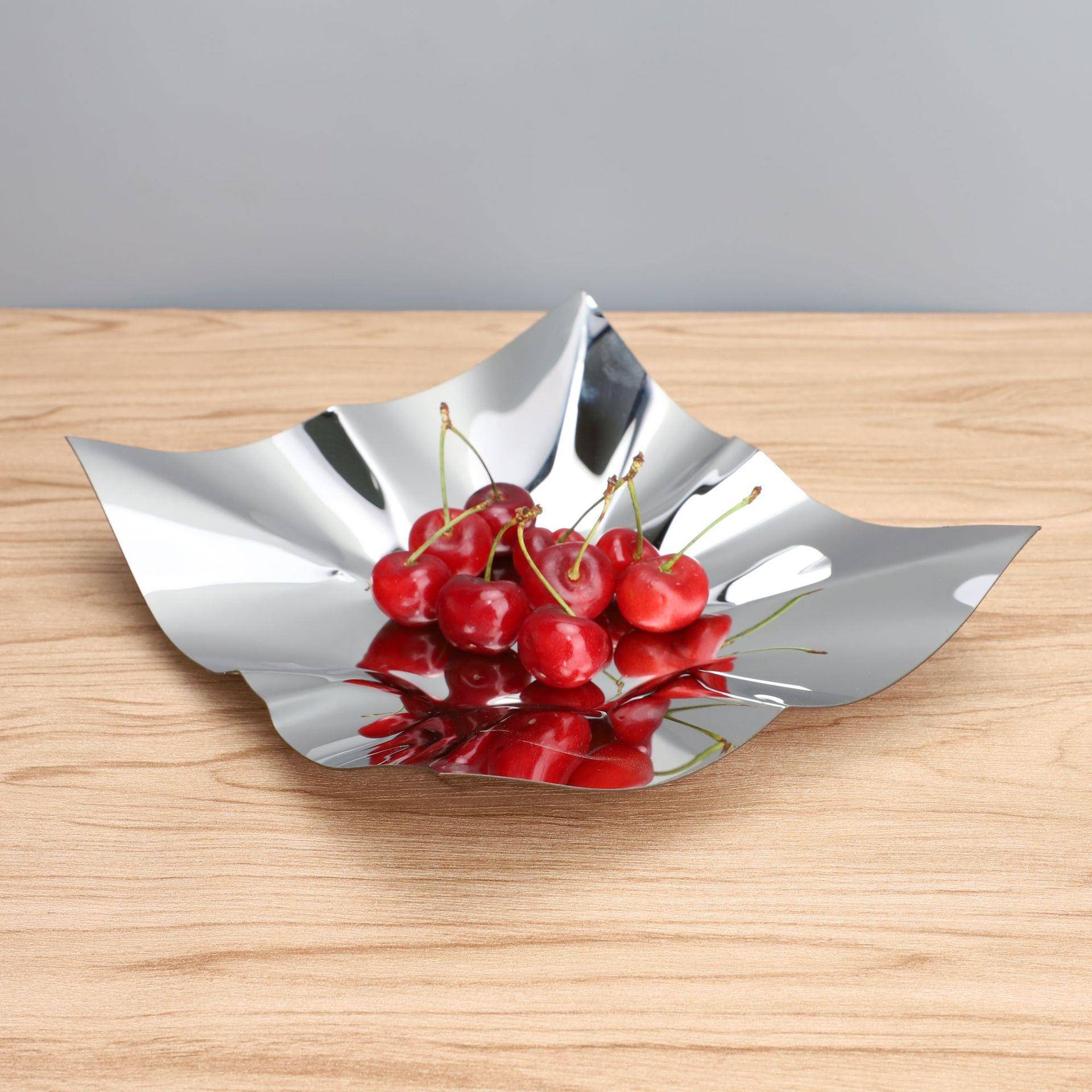 代简CQQ约不钢收纳果盘现摆锈件样居板房客厅茶几餐桌售楼部家装