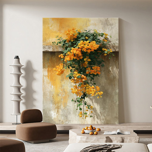 光影花卉客厅装饰画复古艺术法式卧室挂画玄关现代沙发背景墙壁画