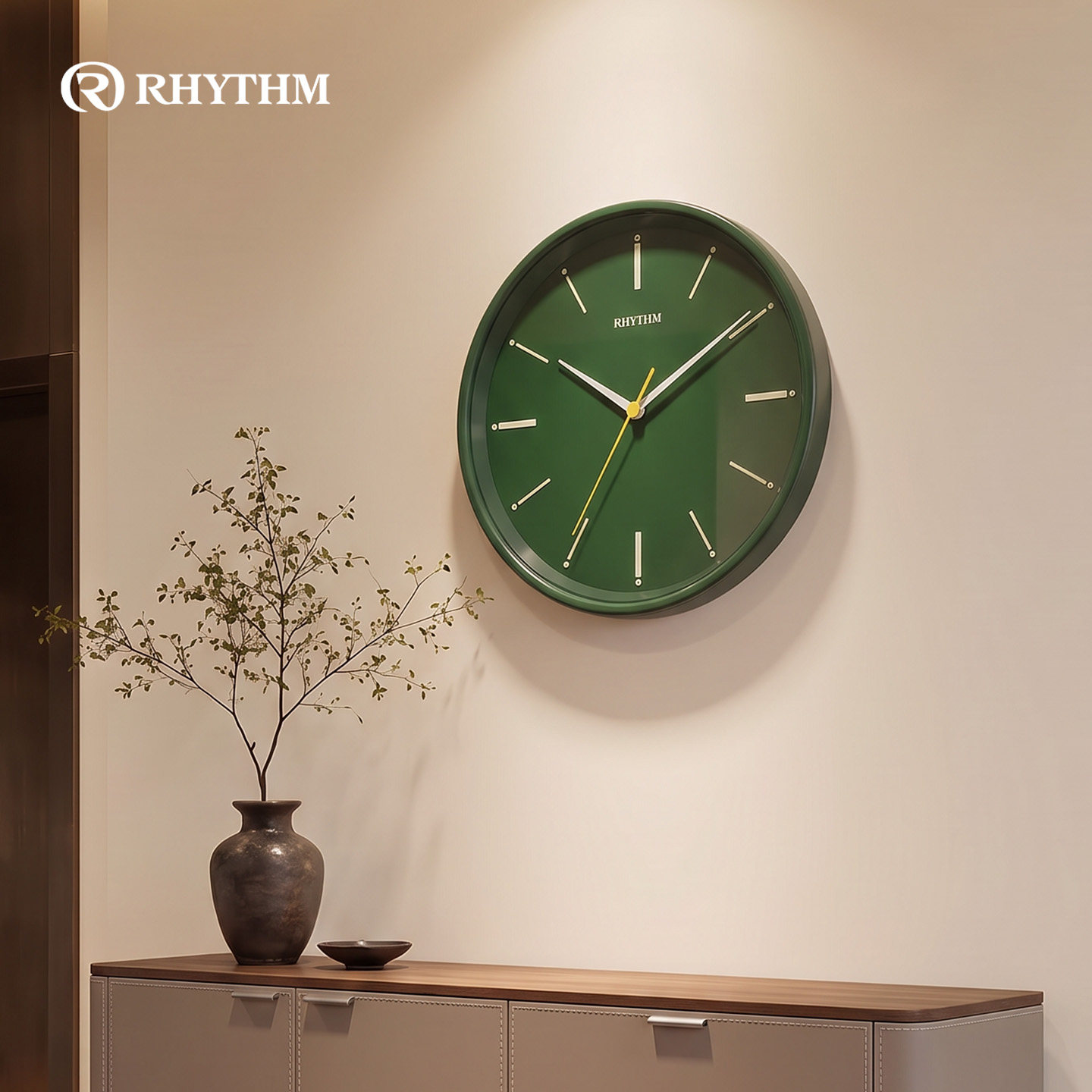 RHYTHM丽声日本静音夜光挂钟图片