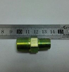 钢制高压镀彩接头 异径外丝接头 1/4-3/8 压力60mpa 外丝油管接头