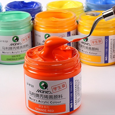 马利牌丙烯绘画颜料防水墙绘100ml300ml大瓶500ml2L大桶颜料