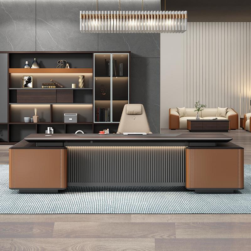 公家具新代中LKW式老办板桌办公桌简约现大班台总经理办公室组桌