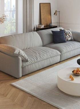 云BWZ朵布艺发小户型客厅现代简约新沙奶款风豆腐块家用直排小沙