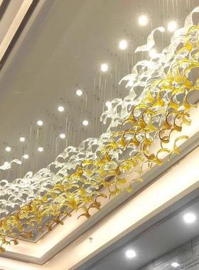 飘扭叶吊16659灯天亨水店创意晶灯带售楼部沙盘别墅宴会酒厅定制