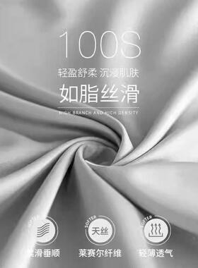100支天丝床笠单WJO件丝套床罩三件裸套床冰垫保护罩床单全包夏季