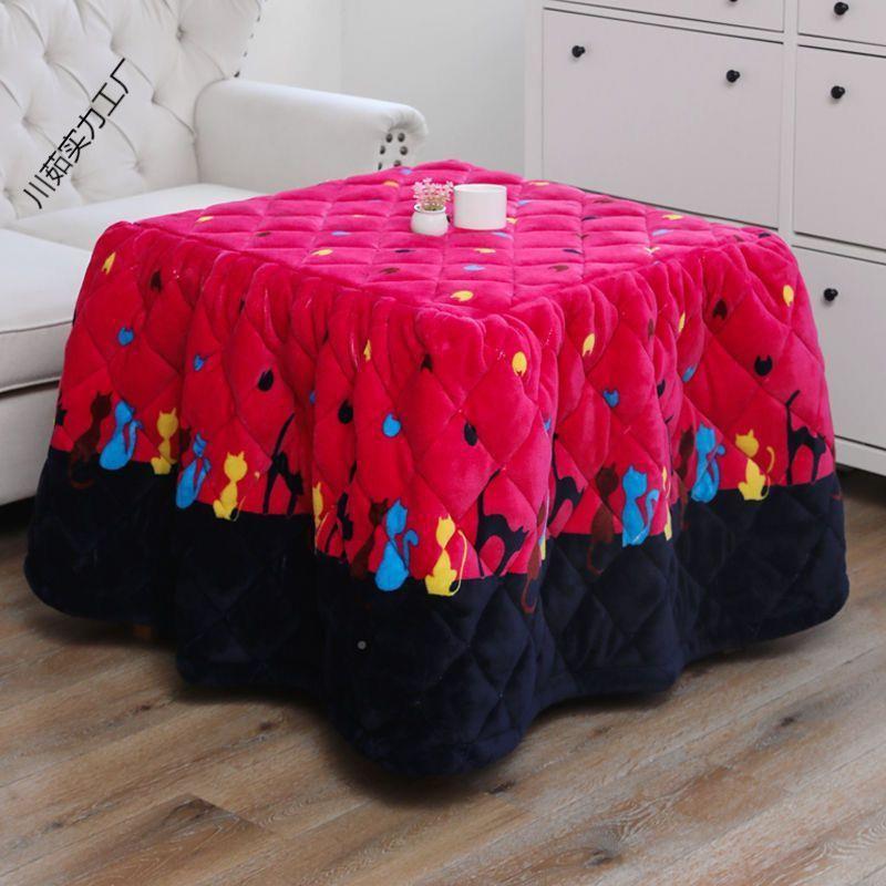 烤火正方形被火子家用电加绒暖桌被罩取暖桌子冬季电川茹#840炉双