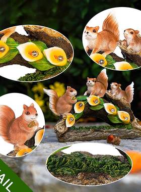 2饰0CYV25户外太阳灯太能阳能板仿真鼠树脂工艺品花园庭松院装灯