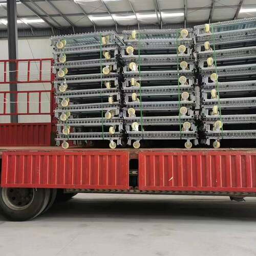 带盖仓储笼可折多叠物可加能脚轮功OHA收纳储笼仓库笼铁框蝴蝶笼