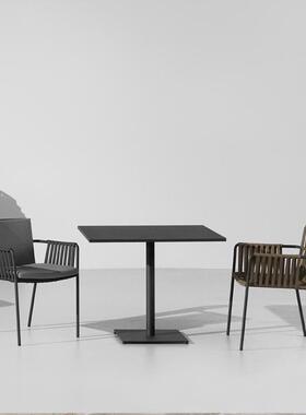 外庭院花园岩板餐桌墅阳台藤椅户别简约休闲室外露台编织椅95051