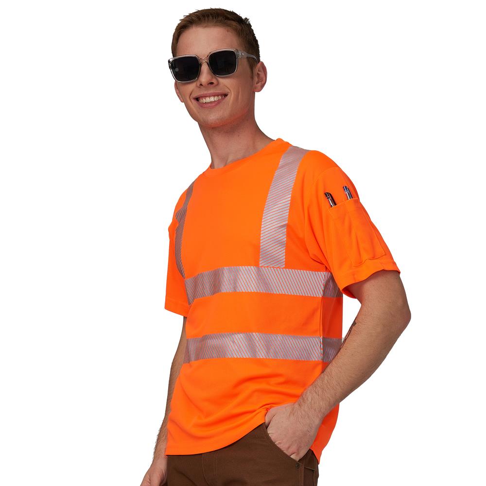 光T心夏季透气建筑工地背短袖工作服环卫工人无品牌/交通恤骑行反