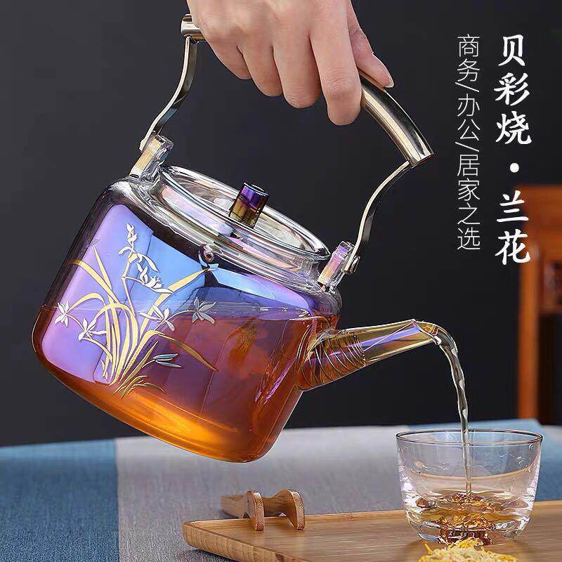 家过日式围炉玻璃茶器烧水壶用大容量沸水壶炫彩滤提无品牌/梁壶