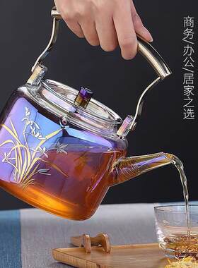 家过日式围炉玻璃茶器烧水壶用大容量沸水壶炫彩滤提无品牌/梁壶