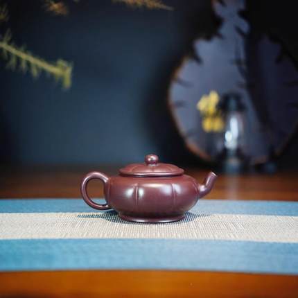 扁莲壶手工家用功夫泡茶壶原矿古红灯泥茶具工宜纯兴紫ZDM砂壶手