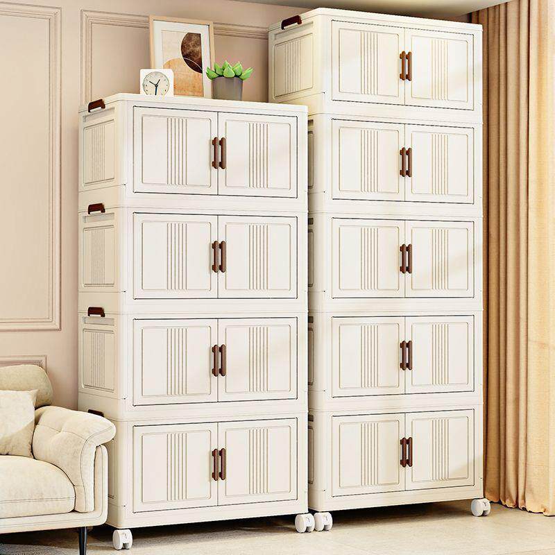 免安装折叠收纳柜多层塑料箱多功能家用卧室客厅杂物储物柜可移动