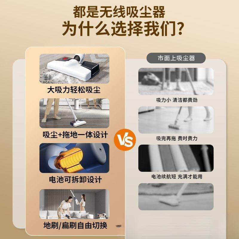 新无线677吸器强大吸力吸拖一体机除尘款螨宠物毛发家用车除用尘