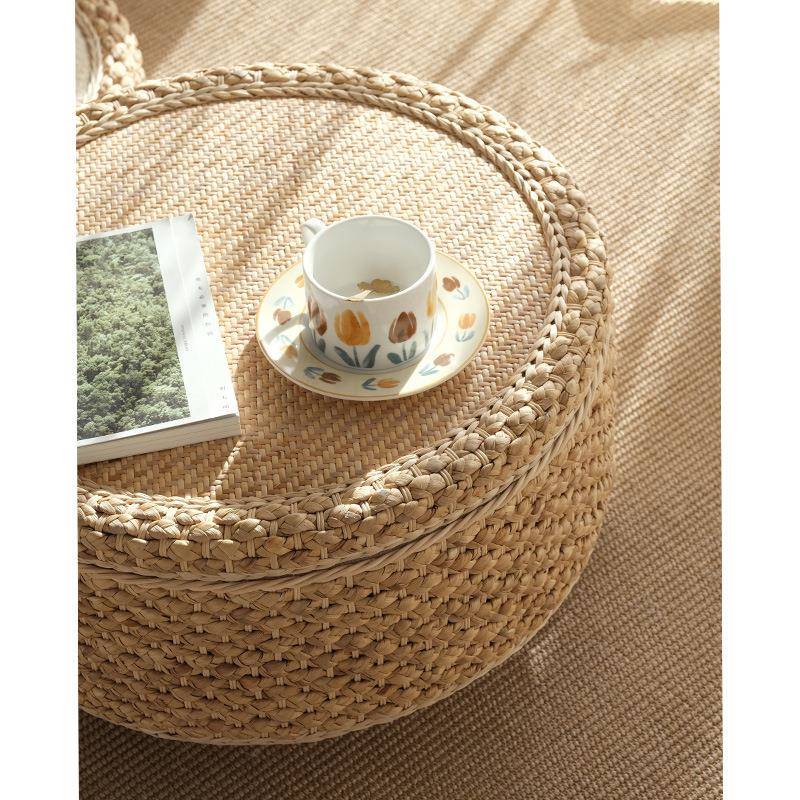 新985品藤编小茶几榻炕榻米小桌桌子阳台飘窗茶台创茶意桌收纳矮