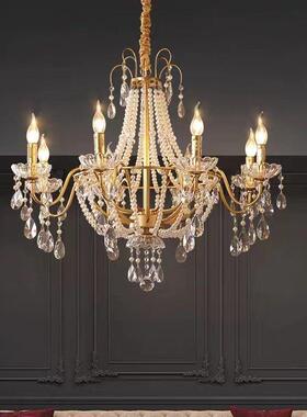法式晶珍珠吊灯美式中古别墅水客ZZDD001厅厅卧室式楼餐酒店新复