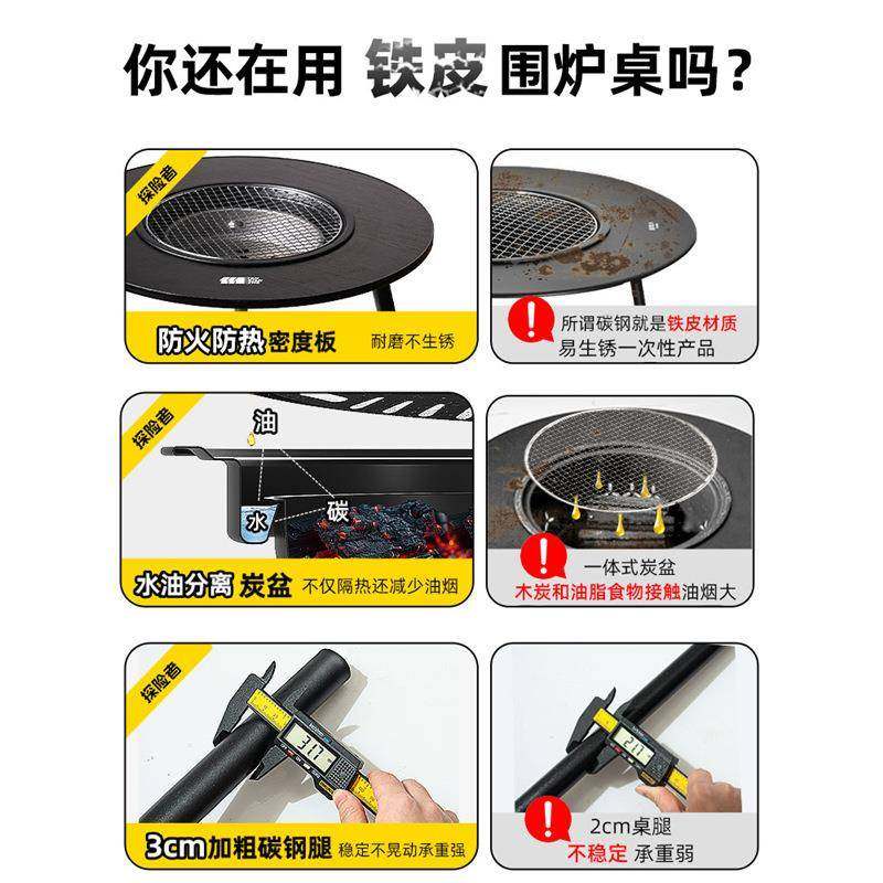 险者AWN围炉煮茶烤火用炉套探器具烧烤炉户外家室装内2025新款围