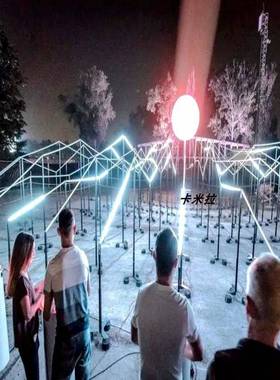 灯光跑马LED动鼓感应AL100751互手灯光公园场广追光鼓光波网红灯