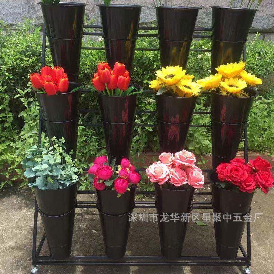 艺鲜花示架花店开KPN装饰可移动铁花架摆摊圆桶架展婚庆业专用鲜