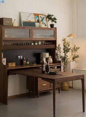 北美黑胡桃木书桌简现代约樱桃木实木子长桌方形桌电脑餐桌YUL工