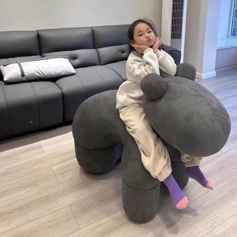 网红客厅意小卡马椅儿童通座椅创动物懒人闲沙发WWN舒适简约休摆