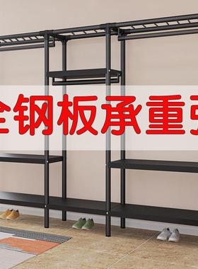 结全钢架衣布柜家用卧简易组装衣柜出租房用TIJ实耐用钢管加粗室