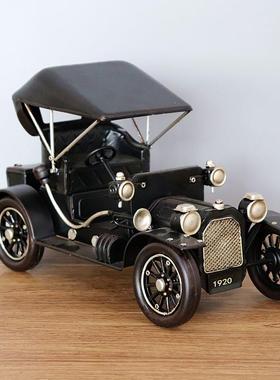 复摆古型铁皮老爷车创意家居书120房橱窗拍摄汽车件炫酷模跑车工