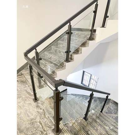 玻璃台楼梯手室内家用扶不锈钢立柱农村自建WHY房简约别平墅台阳