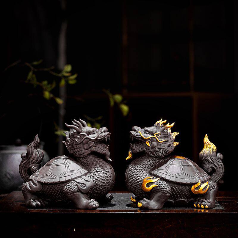 紫砂龙龟茶宠摆件精品可养茶桌茶台摆件大全饰品风水茶具跨境批发