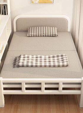 折叠单床用午LKZ家休小床成人简易出租屋1米2长板款便携双人硬铁人床