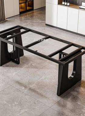 轻属桌腿QYL承重支架不锈钢餐桌奢腿岩板大理石金桌底座钢脚架桌