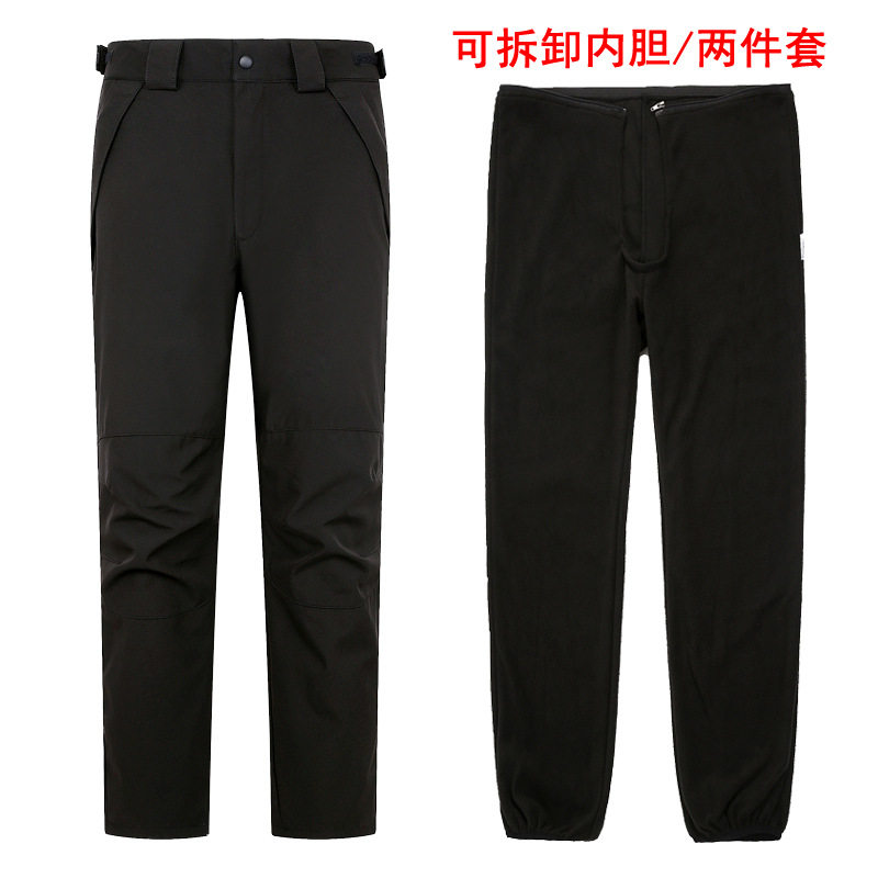 新款冲锋裤男女户外秋冬季可拆卸两件套加绒加厚登山裤大码 跨境
