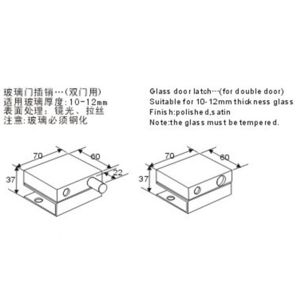 固S璃T-0长42不锈ST-G042钢中央玻璃门锁免开孔G办公商铺家装高隔