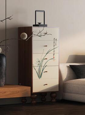 宋斗氏美学中式古典兰花客五斗柜厅玄装关饰木柜胡桃五柜卧室收纳